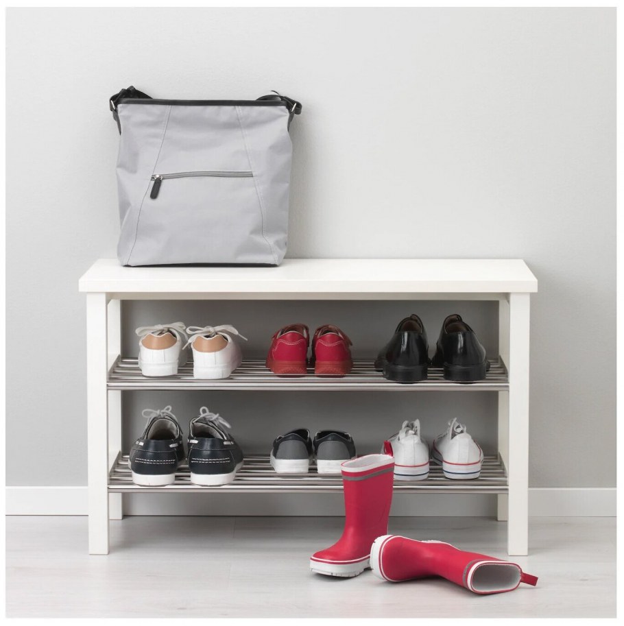 Bissa бисса галошница с 2 отделениями, белый49x28x93 см