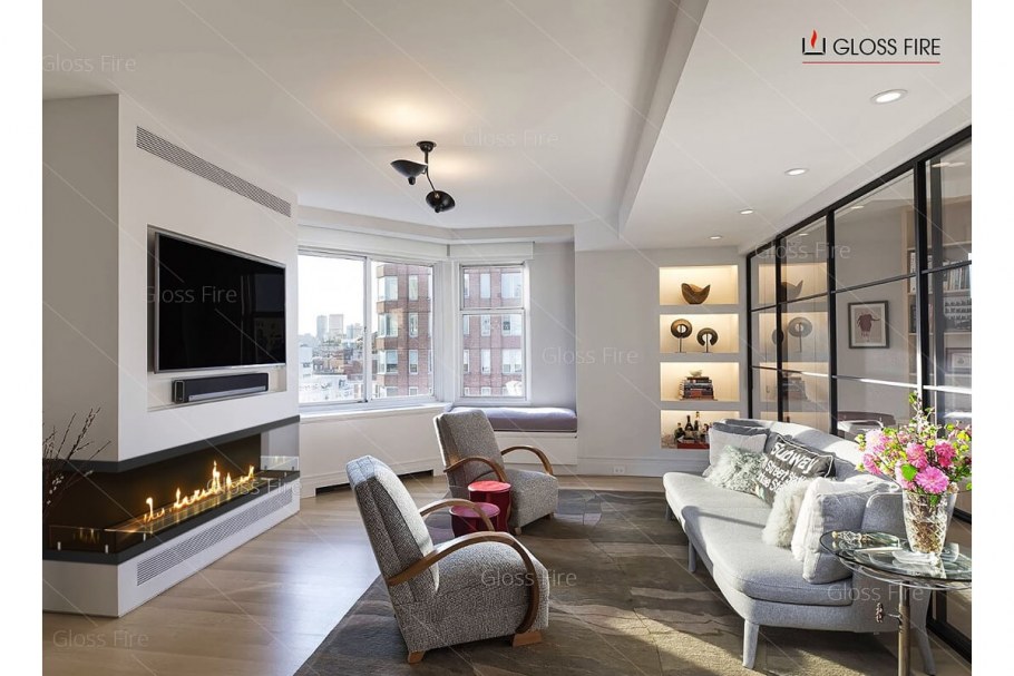 Гостиная с биокамином