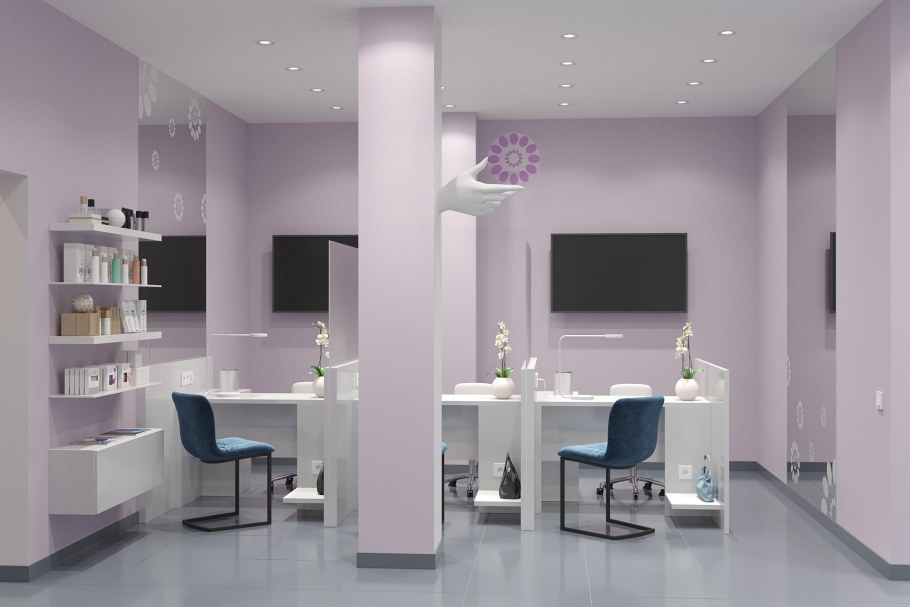Интерьер студии маникюра и педикюра