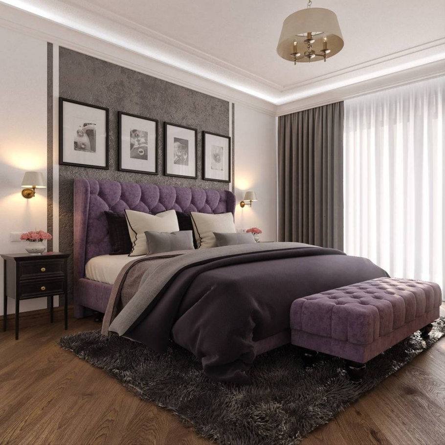 Спальня в сливовом цвете