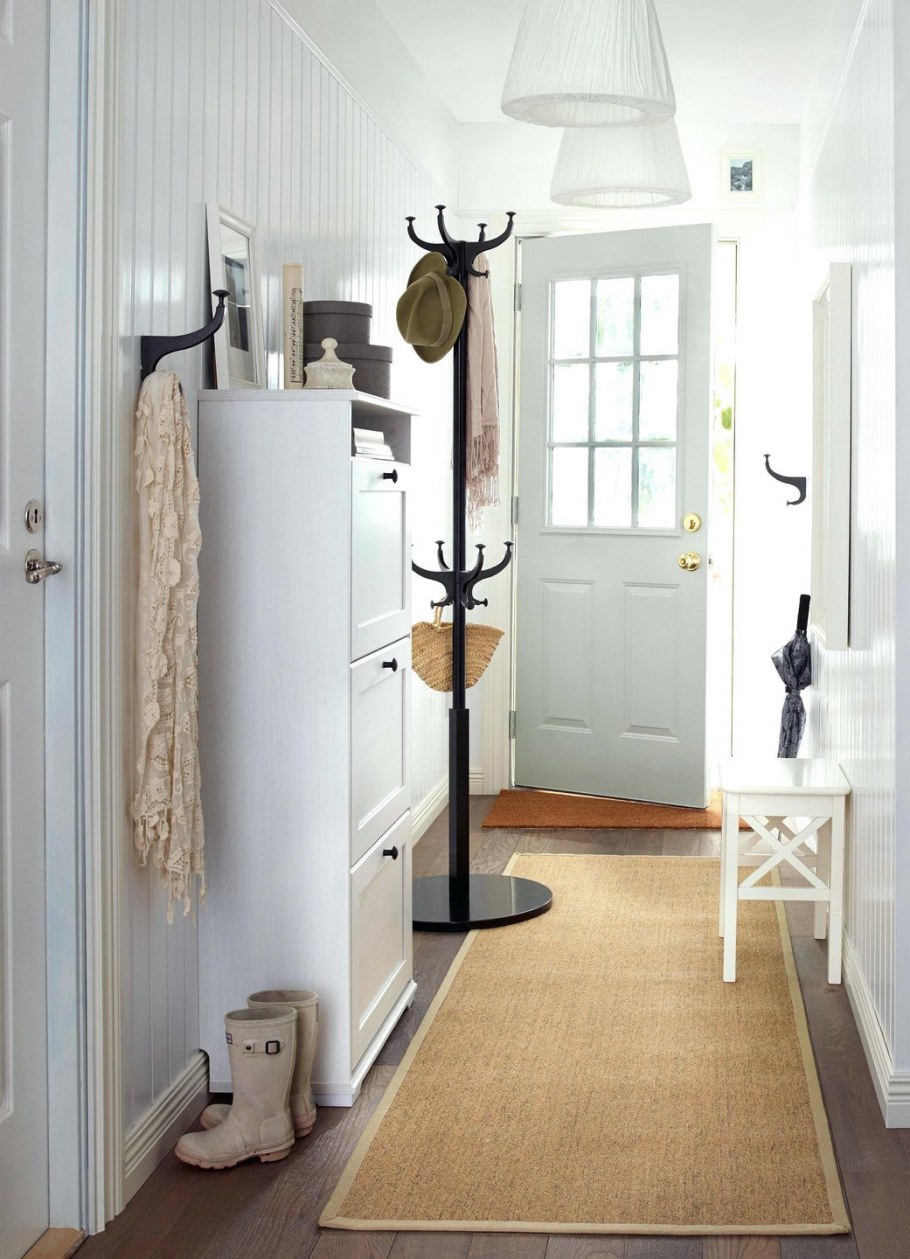 Маленькая белая прихожая икеа