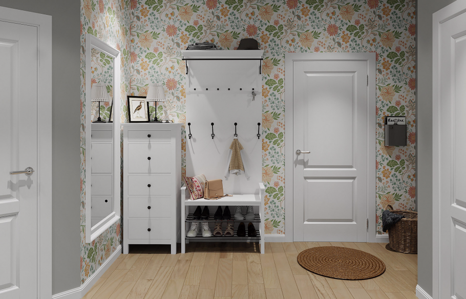 ХЕМНЭС скамья с полкой для обуви, белый, 85x32 см