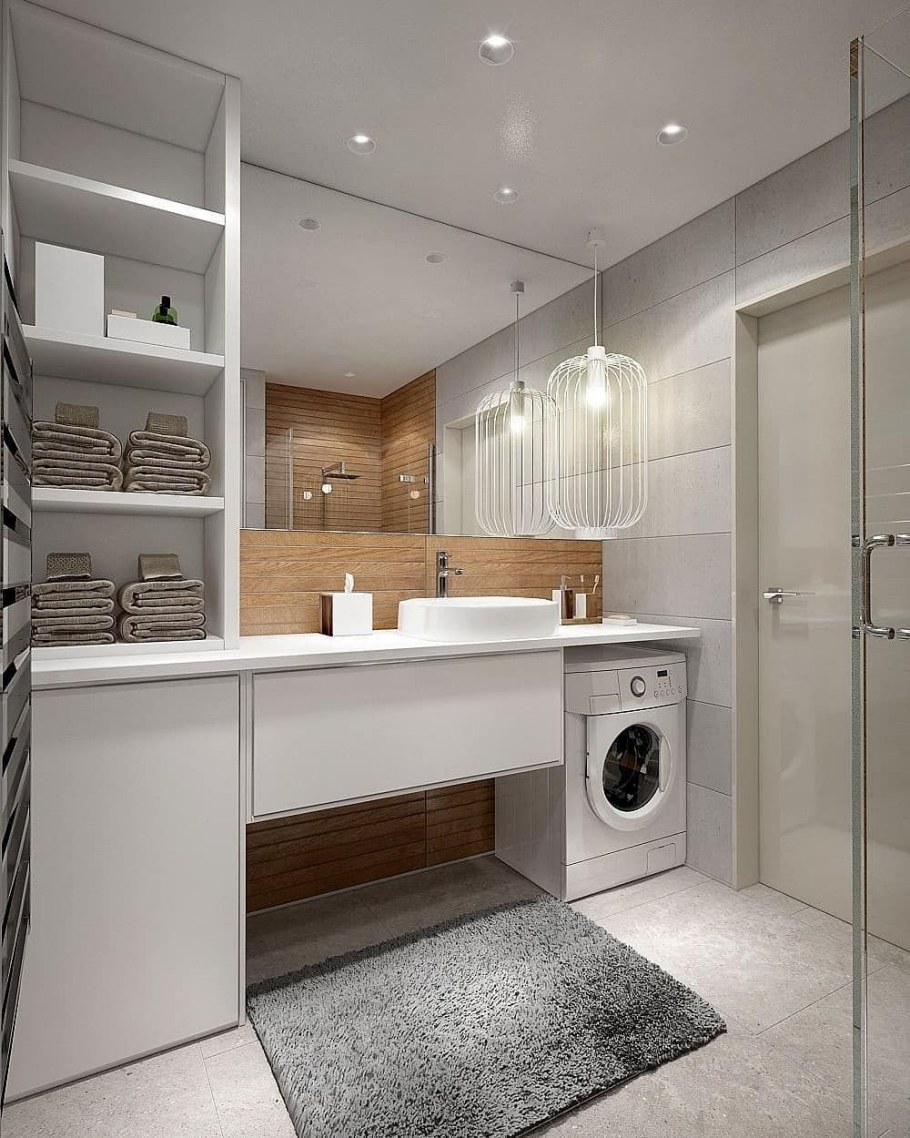 Ванная комната состалещницей