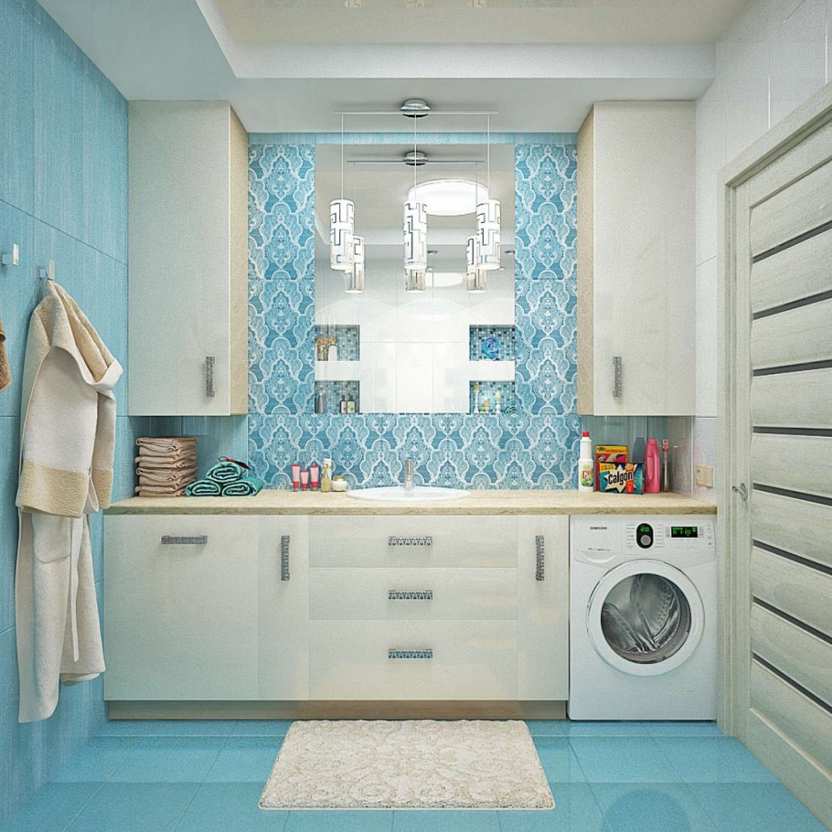 Ванная комната со стиральной машиной