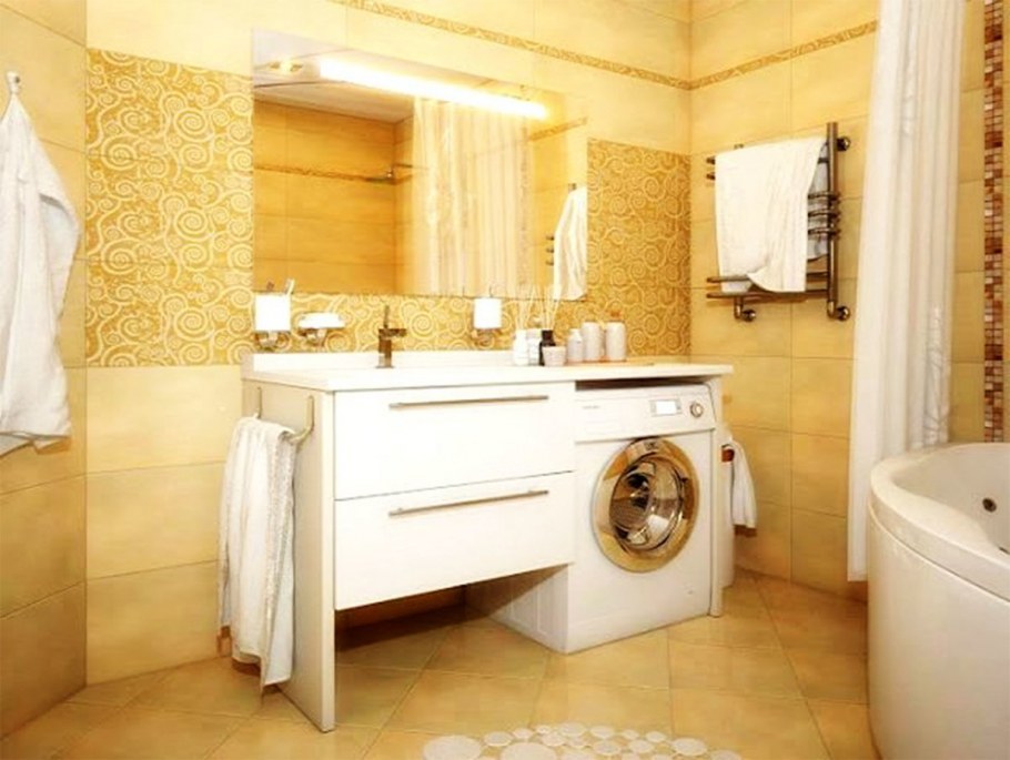 Стиральная машина в ванной 4 кв м