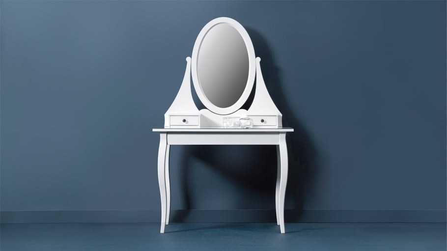 ХЕМНЭС туалетный столик с зркл, белый100x50 см