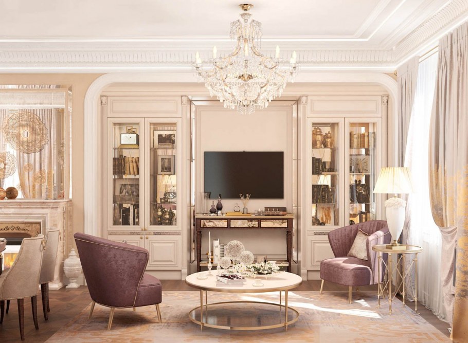 Гостиная Неоклассика слоновая кость