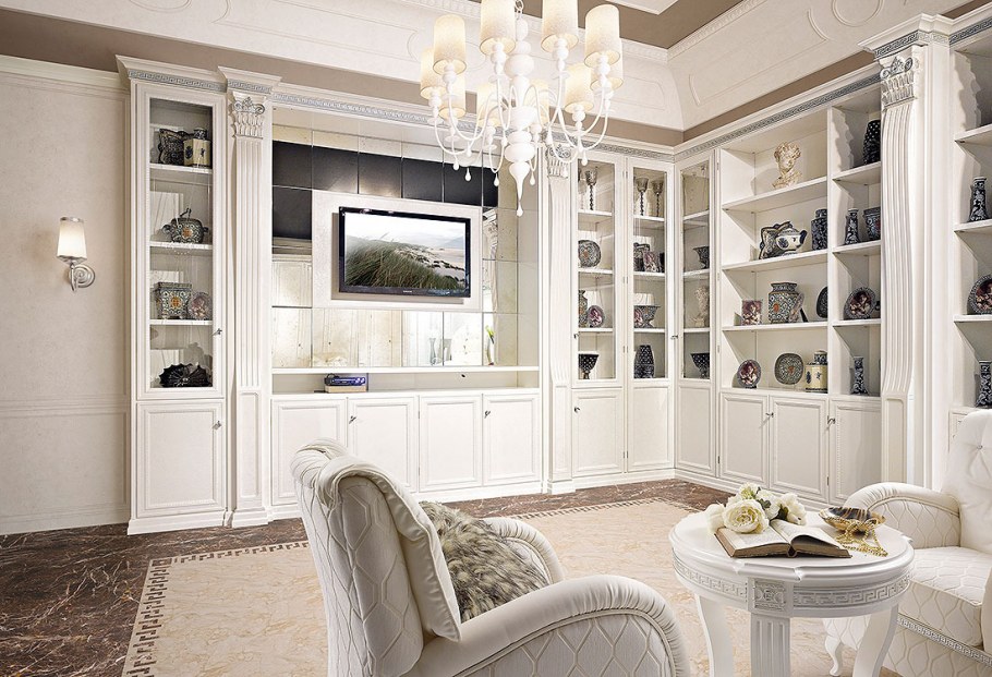 Белый камин Неоклассика Неоклассика