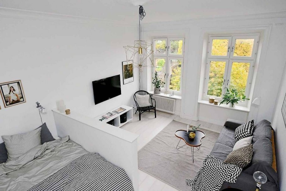 Гостиная Скандинавский стиль малогабаритка