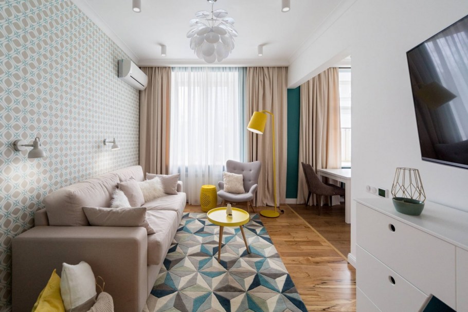 Сканди гостиная в хрущевке