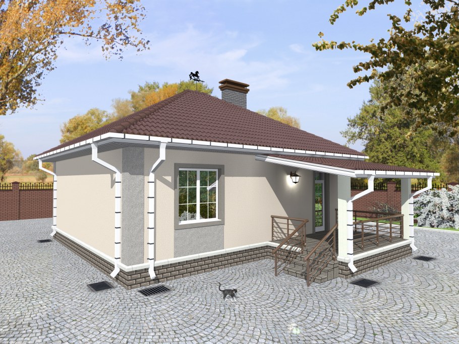 Проекты одноэтажных домов с крыльцом