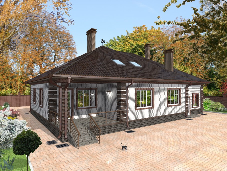 Одна этажный дом с крильцом