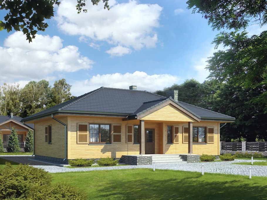 Дом из клееного бруса одноэтажный 100 м2