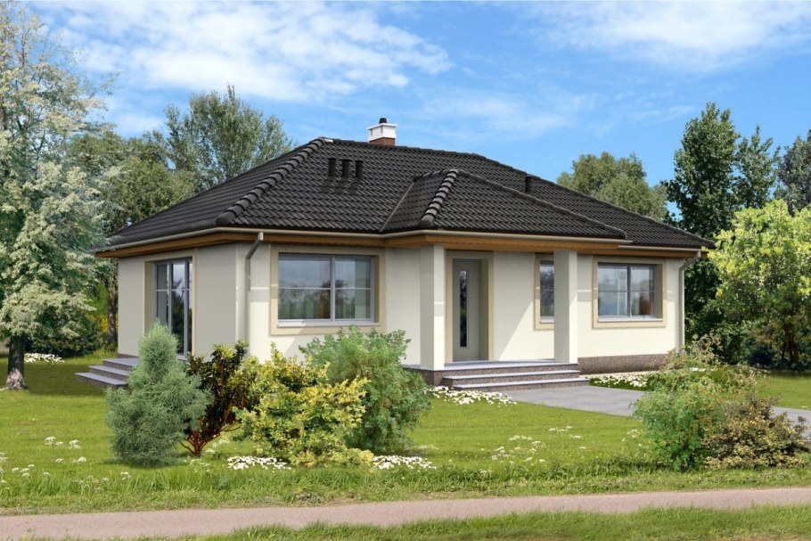 Проект z10 одноэтажный дом с террасой