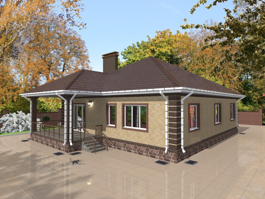 Одноэтажный кирпичный дом 80 кв.м