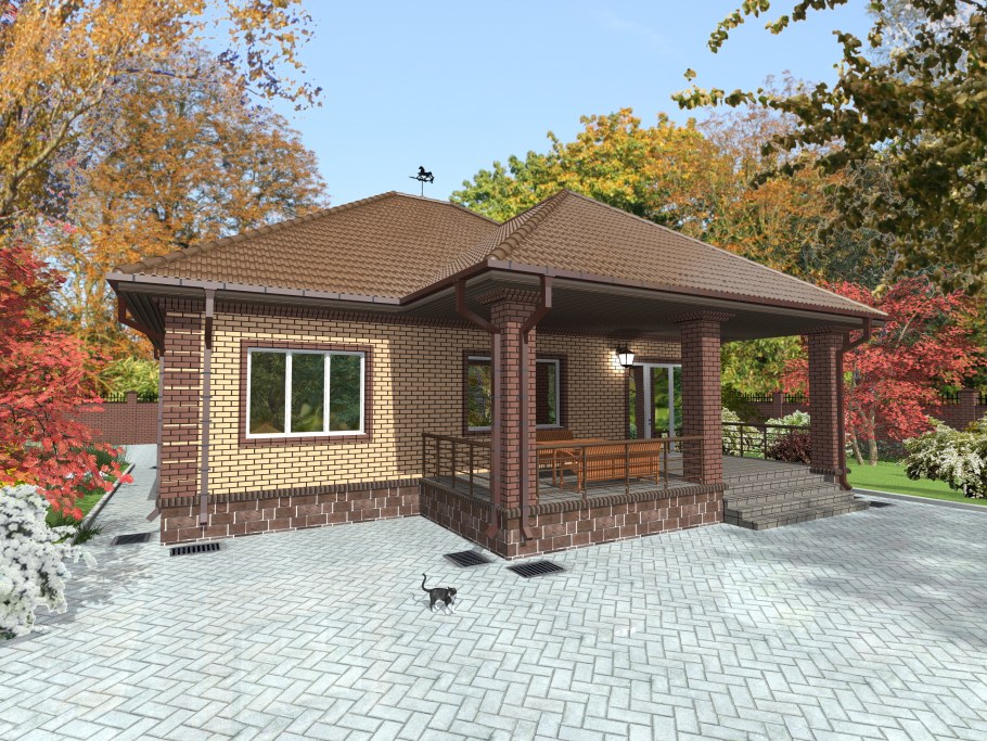 Проекты одноэтажных домов с крыльцом