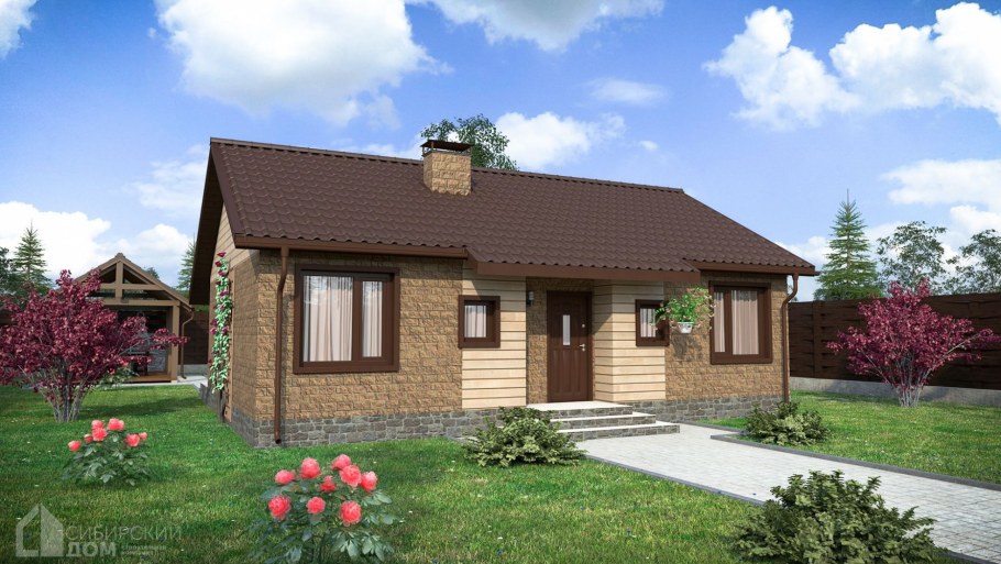 Одноэтажный финский дом из бруса