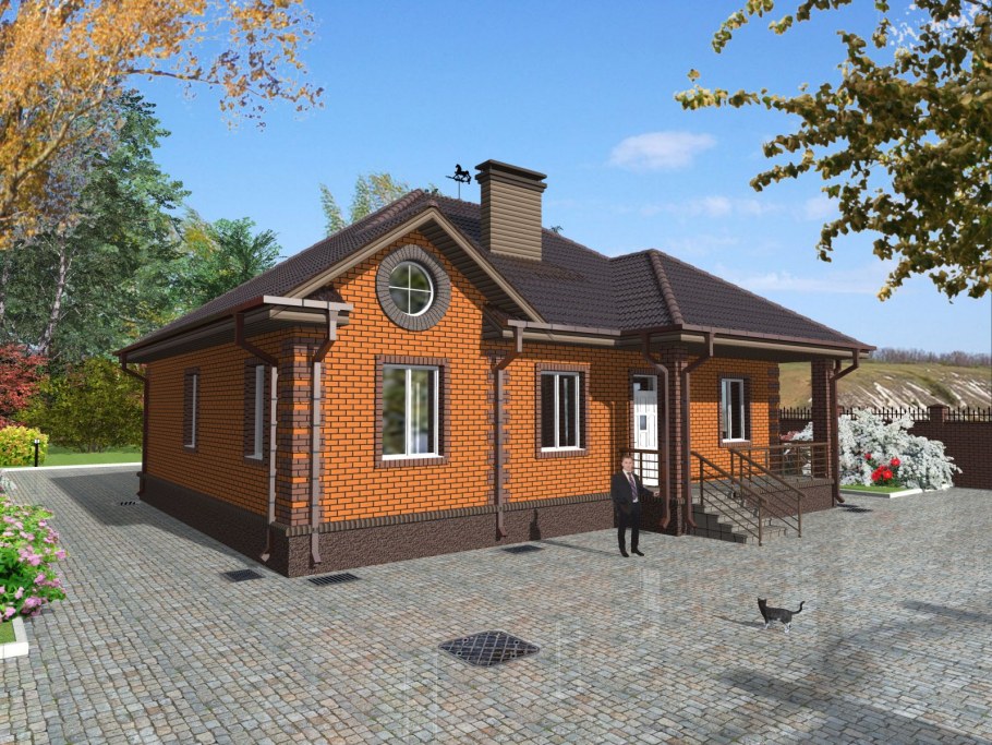 Одноэтажный дом входная группа