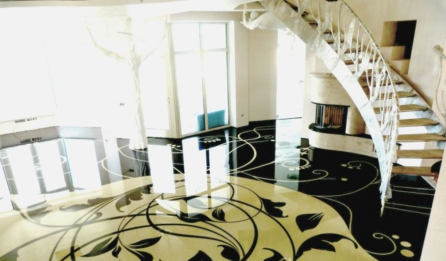 Наливной пол в интерьере