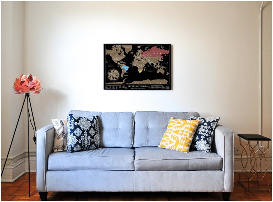 Уютная гостиная с угловым диваном