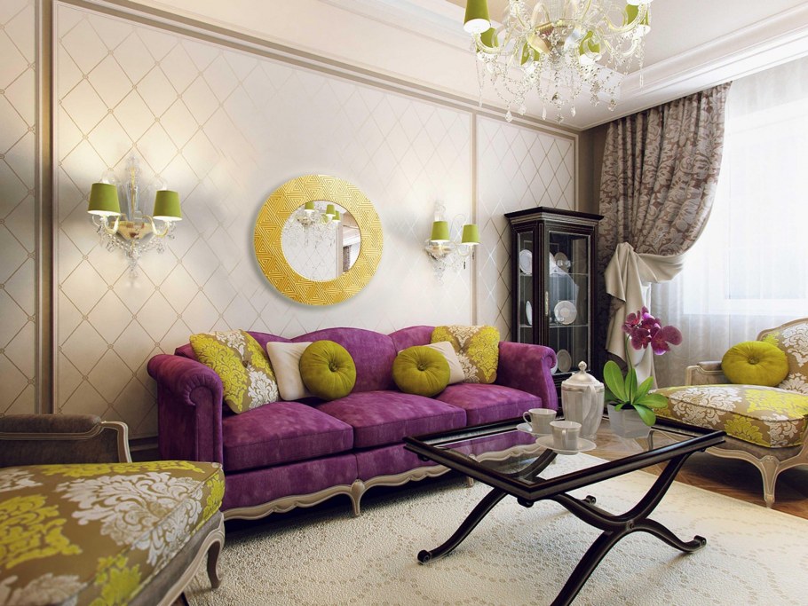 Декор стены за диваном