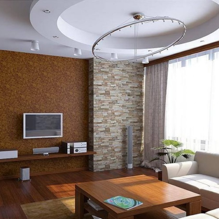 Декоративный камень в спальне