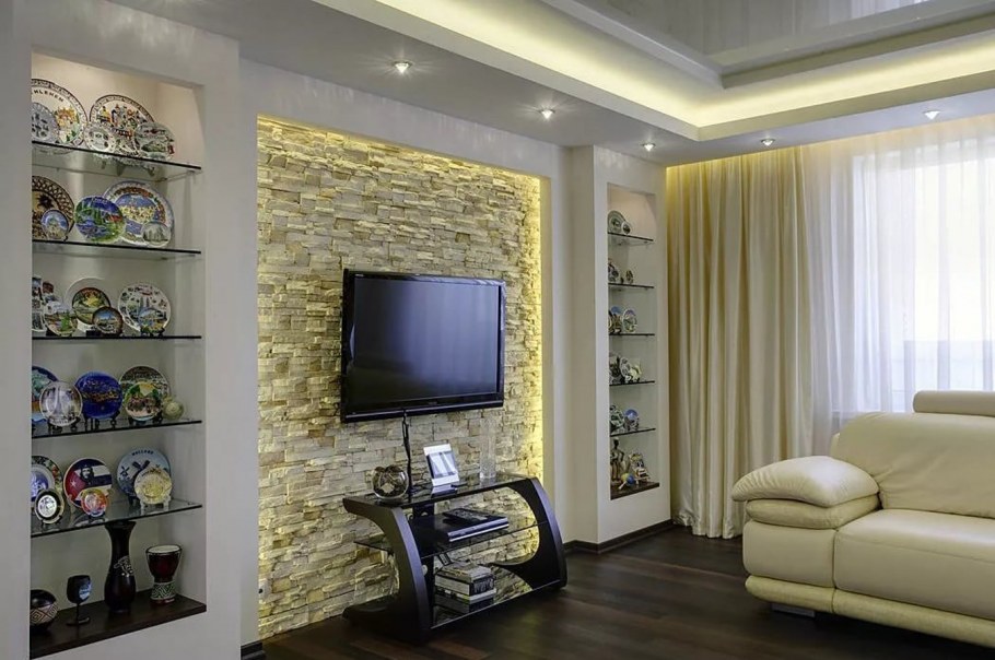 Ниши в интерьере гостиной