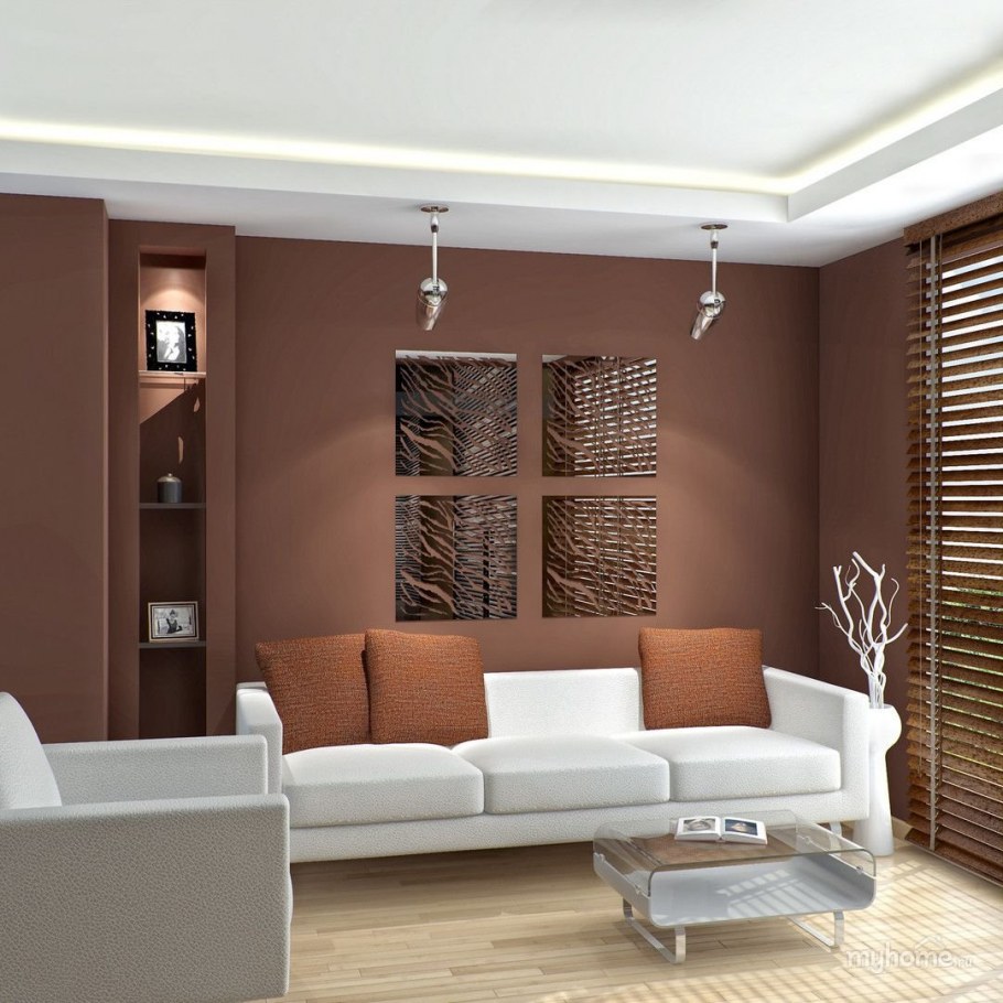 Отделка ТВ зоны в гостиной