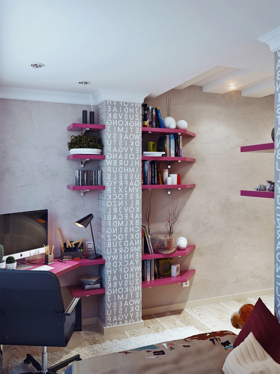 Ниша за диваном в гостиной