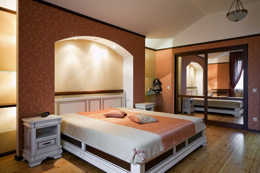 3д панели в интерьере спальни