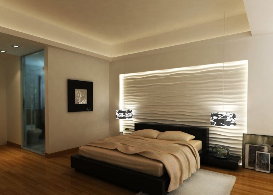 Акцентная стена в интерьере спальни