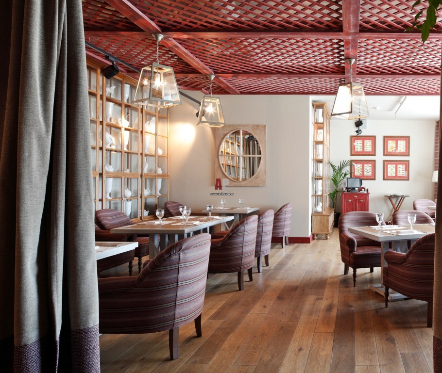 Фьюжн в интерьере кафе