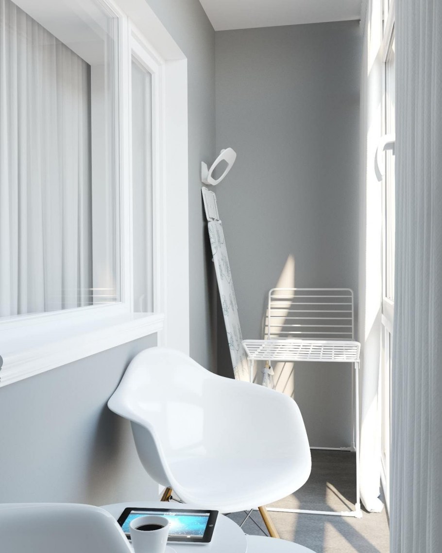 Серый балкон интерьер