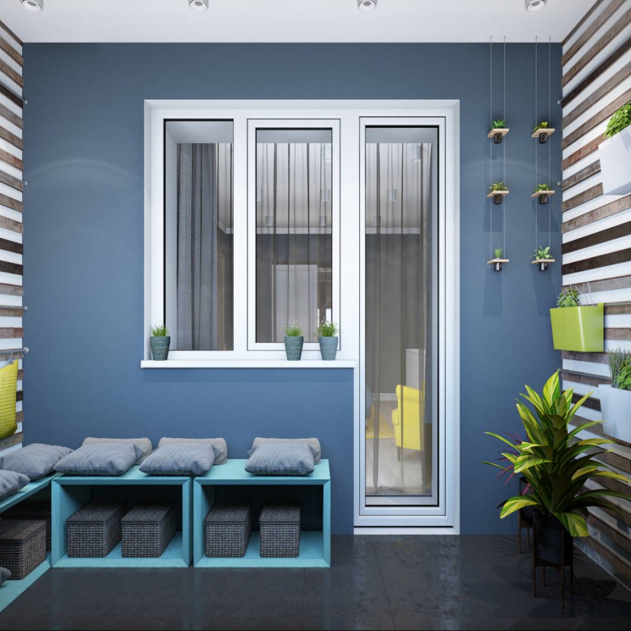 Подвесное кресло на балконе