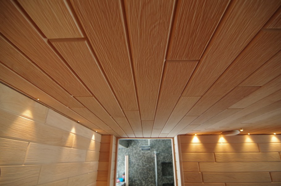 Деревянные рейки на стену с подсветкой