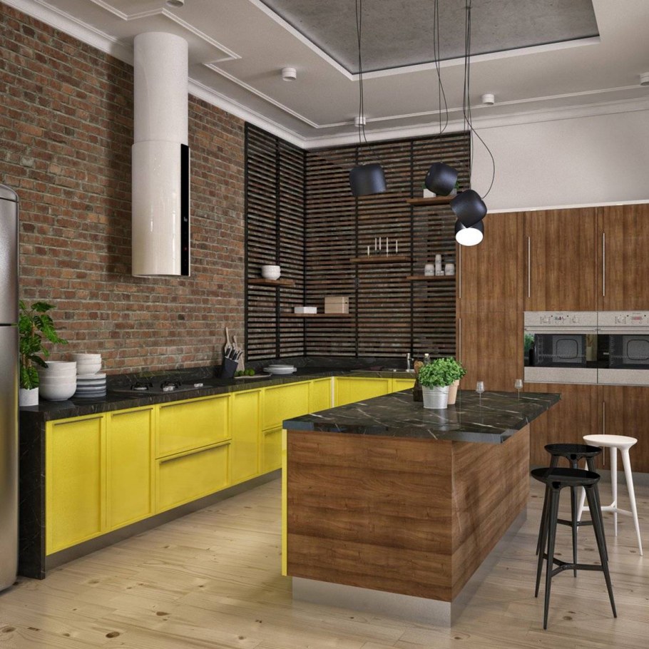 Кухня в стиле лофт Алвик