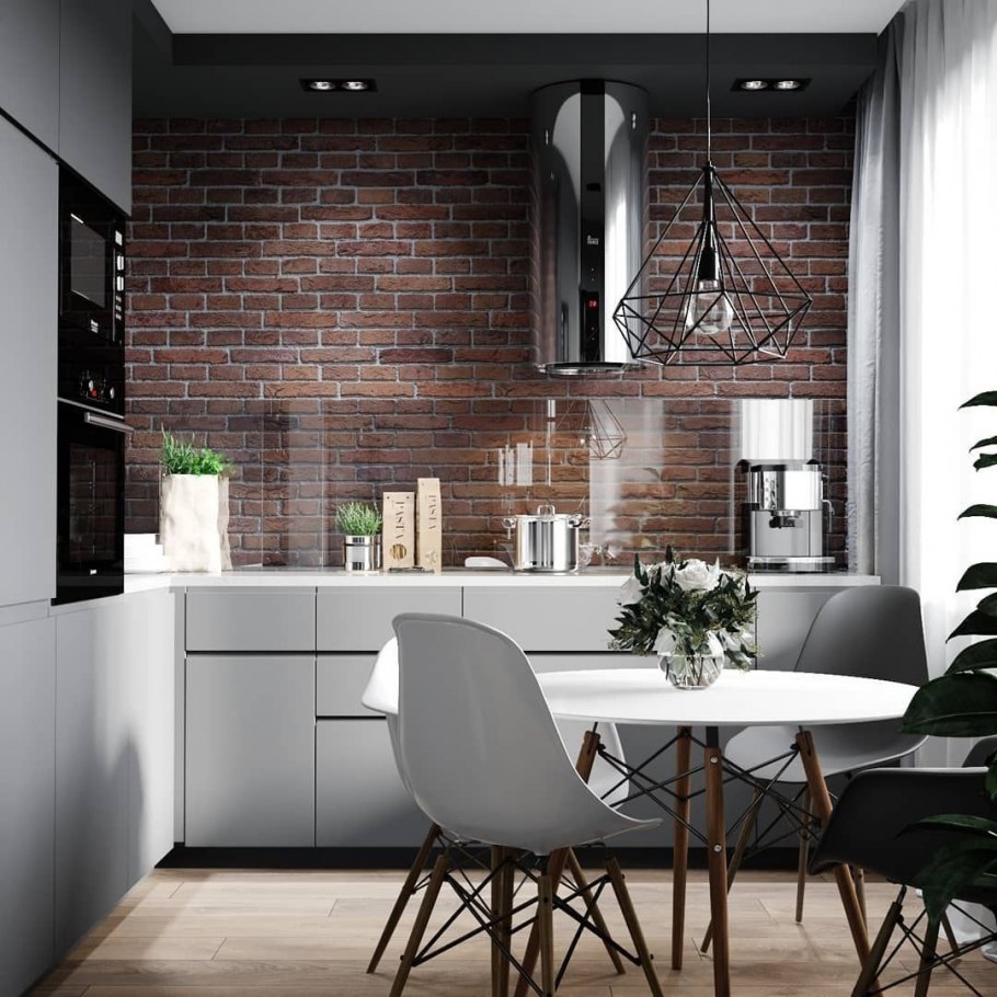 Кухня в стиле лофт 10 м2