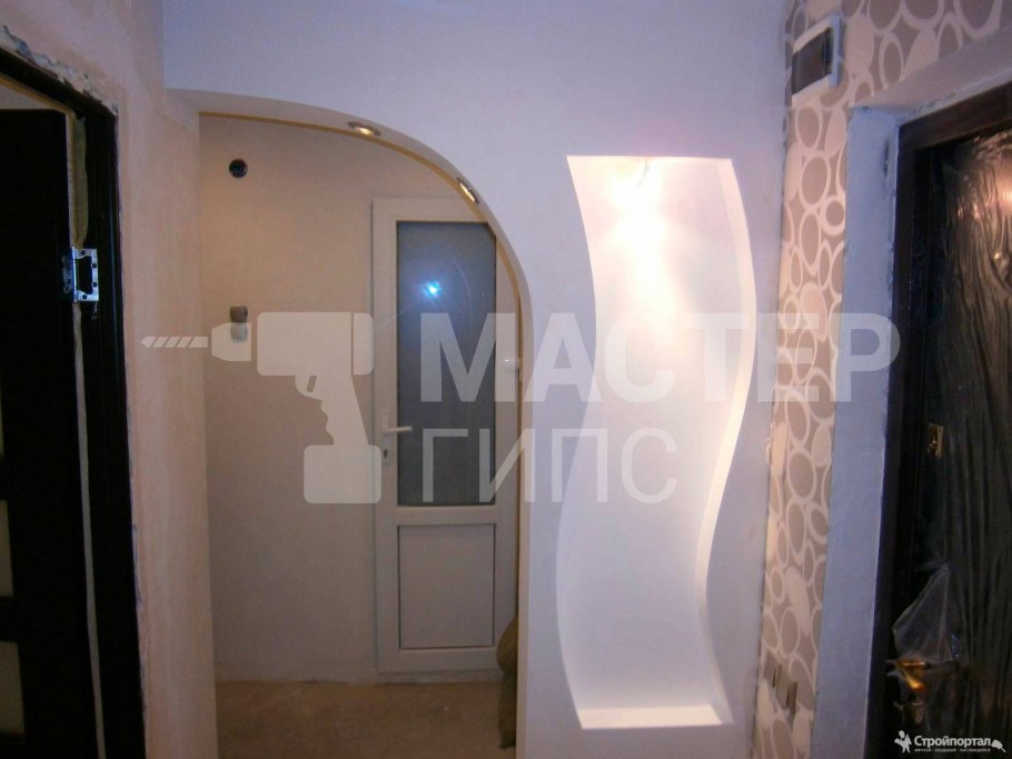 Перегородка из гипсокартона полуарка