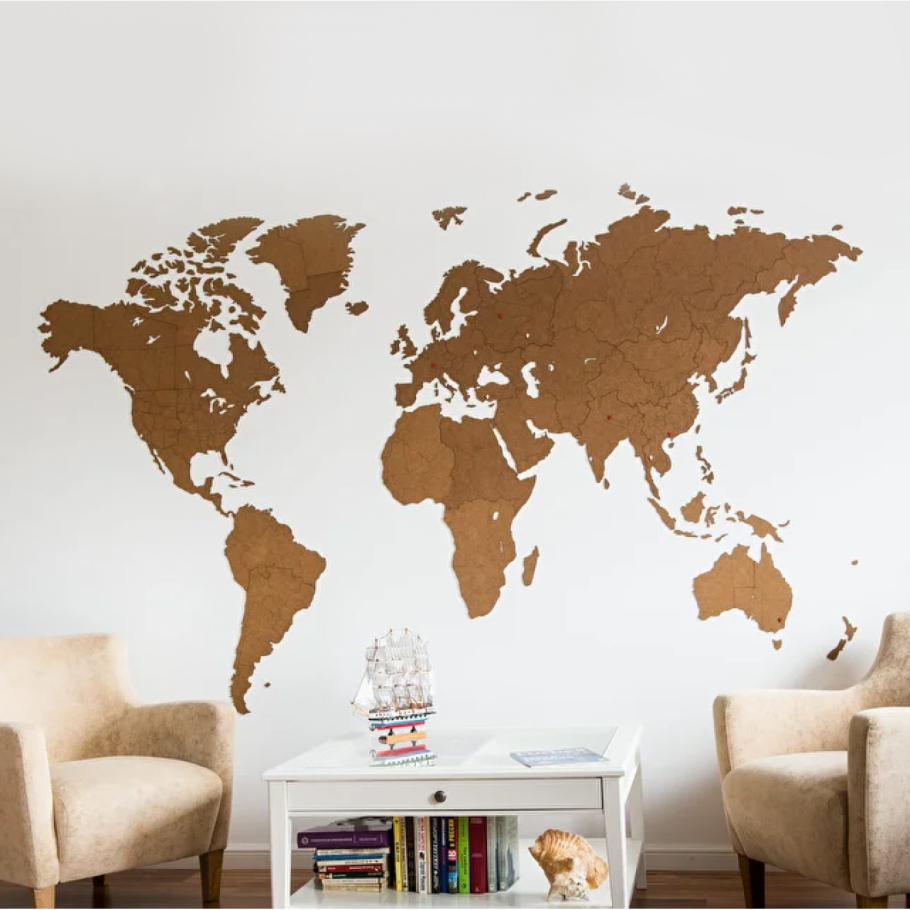 Карта мира Wall decoration Brown