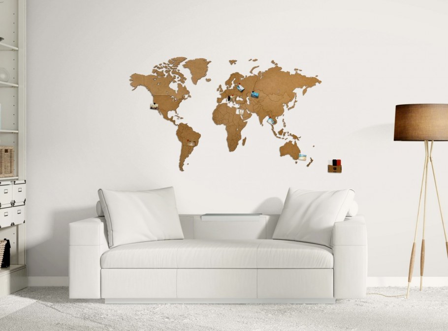 World Map Wall decoration Brown 180 х 108 см