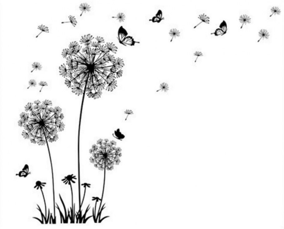 Трафарет одуванчика на стену