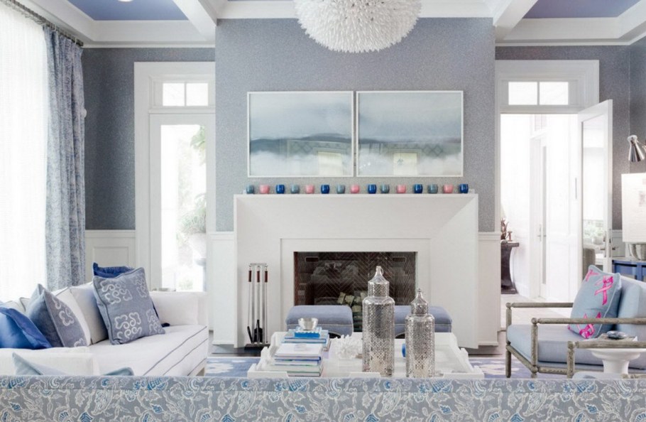 Гостиная в голубых тонах