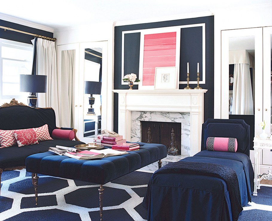 Голубой потолок в интерьере