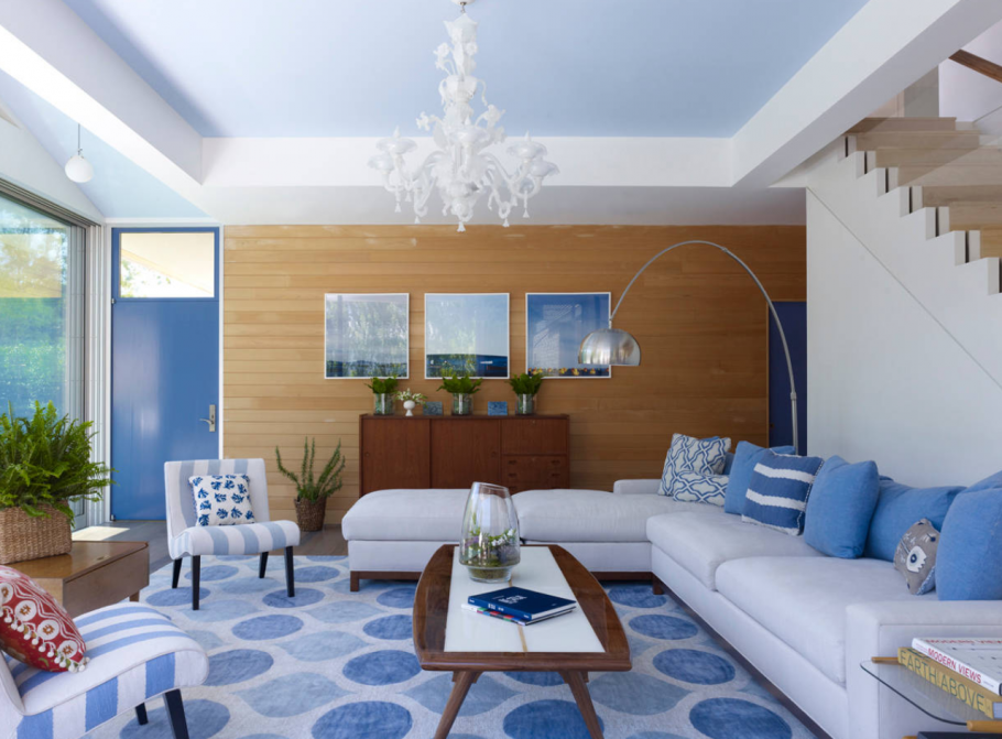 Сочетание синего цвета в интерьере