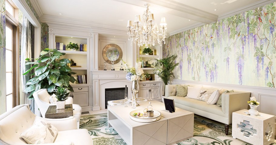 Фрески в интерьере гостиной