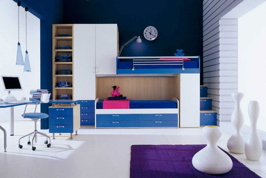 Комната для подростка в синих тонах