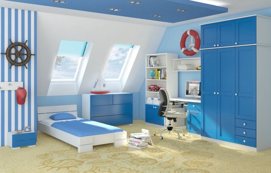 Голубая детская для мальчика