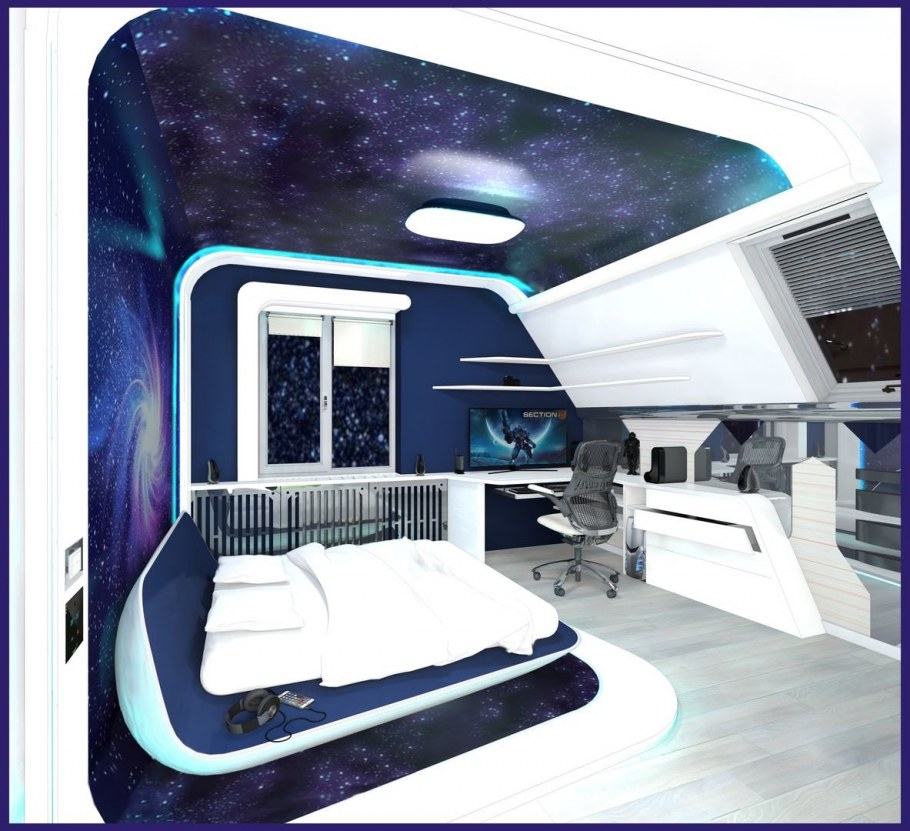 Спальня в стиле космического корабля