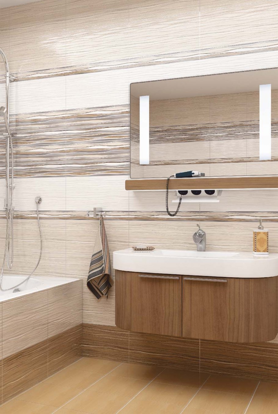 Плитка настенная «Плессо» 50х24.9 см 1.494 м2 цвет бежевый