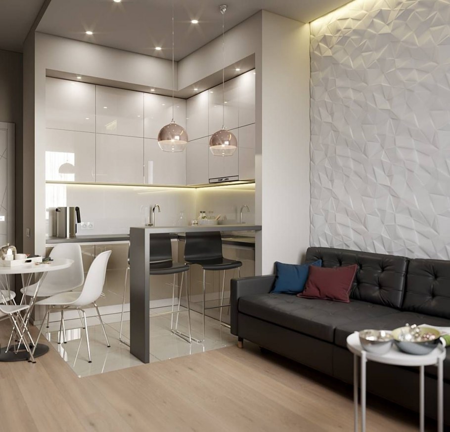 Кухня с гостинной 15кв м интерьер